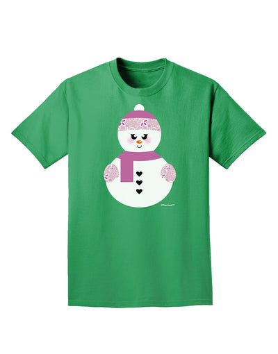 Cute Girl Snowman - Christmas Adult Dark T-Shirt by TooLoud-Mens T-Shirt-TooLoud-Kelly-Green-Small-Davson Sales