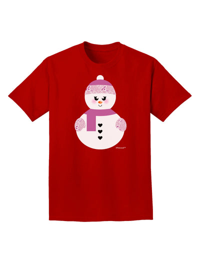 Cute Girl Snowman - Christmas Adult Dark T-Shirt by TooLoud-Mens T-Shirt-TooLoud-Red-Small-Davson Sales