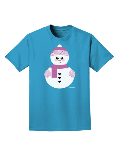 Cute Girl Snowman - Christmas Adult Dark T-Shirt by TooLoud-Mens T-Shirt-TooLoud-Turquoise-Small-Davson Sales