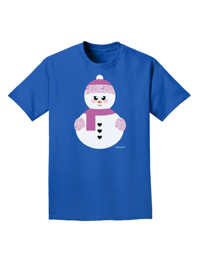Cute Girl Snowman - Christmas Adult Dark T-Shirt by TooLoud-Mens T-Shirt-TooLoud-Royal-Blue-Small-Davson Sales