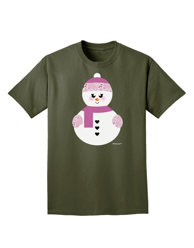 Cute Girl Snowman - Christmas Adult Dark T-Shirt by TooLoud-Mens T-Shirt-TooLoud-Military-Green-Small-Davson Sales