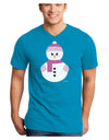 Cute Girl Snowman - Christmas Adult Dark V-Neck T-Shirt by TooLoud-Mens V-Neck T-Shirt-TooLoud-Turquoise-Small-Davson Sales