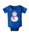 Cute Girl Snowman - Christmas Baby Romper Bodysuit Dark by TooLoud-Baby Romper-TooLoud-Royal-Blue-06-Months-Davson Sales