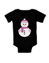 Cute Girl Snowman - Christmas Baby Romper Bodysuit Dark by TooLoud-Baby Romper-TooLoud-Black-06-Months-Davson Sales