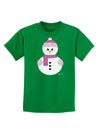 Cute Girl Snowman - Christmas Childrens Dark T-Shirt by TooLoud-Childrens T-Shirt-TooLoud-Kelly-Green-X-Small-Davson Sales