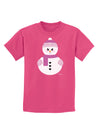 Cute Girl Snowman - Christmas Childrens Dark T-Shirt by TooLoud-Childrens T-Shirt-TooLoud-Sangria-X-Small-Davson Sales