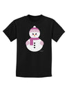 Cute Girl Snowman - Christmas Childrens Dark T-Shirt by TooLoud-Childrens T-Shirt-TooLoud-Black-X-Small-Davson Sales