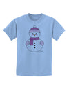 Cute Girl Snowman - Christmas Childrens T-Shirt by TooLoud-Childrens T-Shirt-TooLoud-Light-Blue-X-Small-Davson Sales