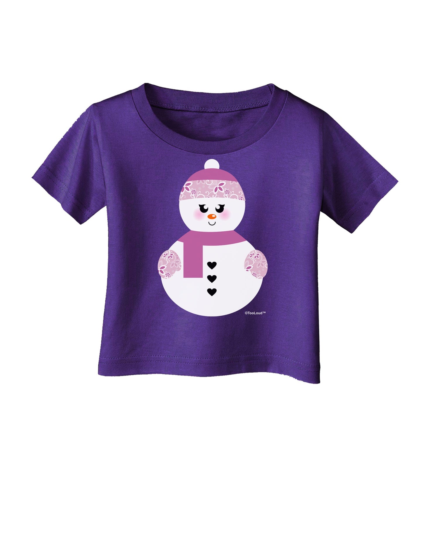 Cute Girl Snowman - Christmas Infant T-Shirt Dark by TooLoud-Infant T-Shirt-TooLoud-Purple-06-Months-Davson Sales