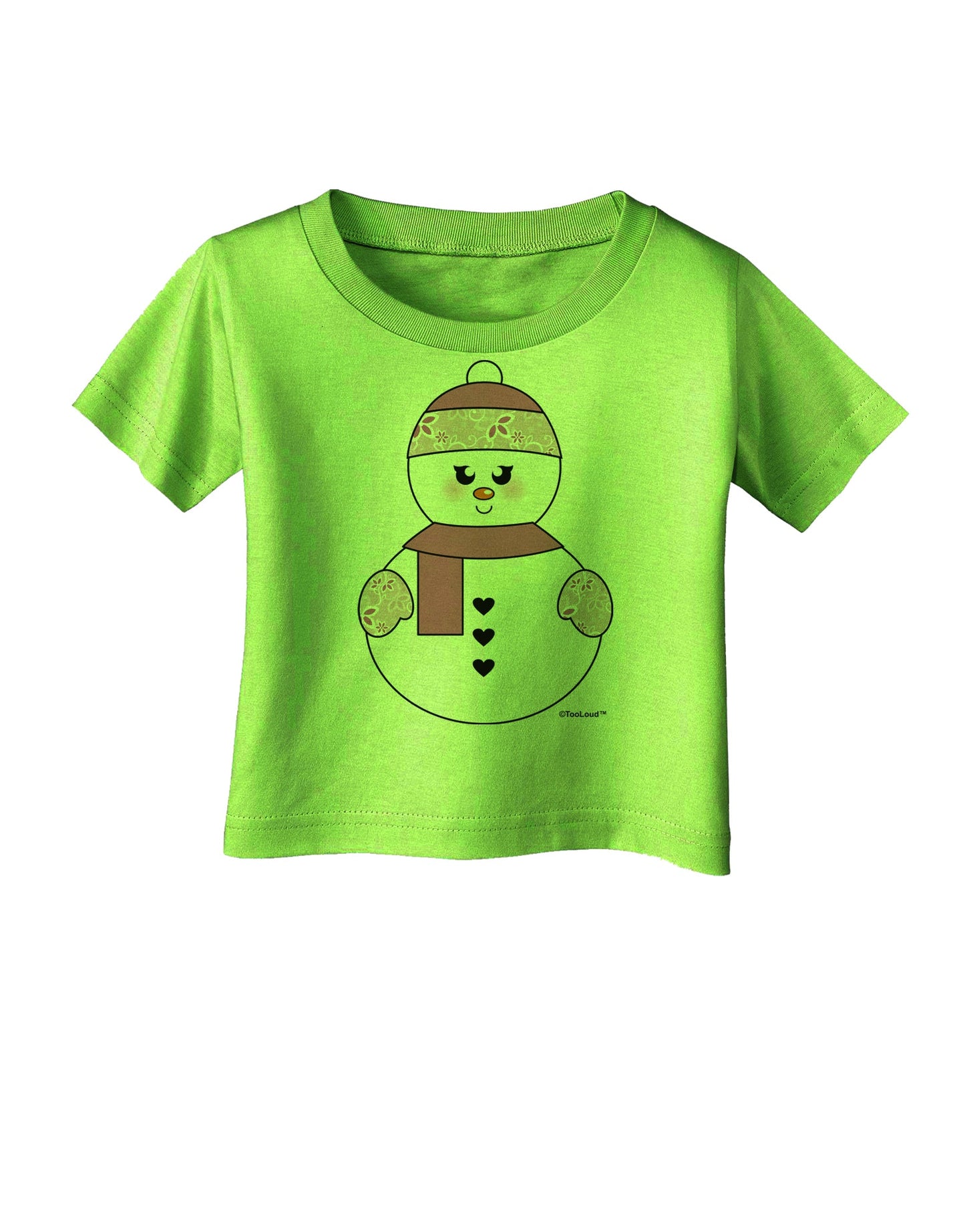 Cute Girl Snowman - Christmas Infant T-Shirt by TooLoud-Infant T-Shirt-TooLoud-Lime-Green-06-Months-Davson Sales