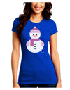 Cute Girl Snowman - Christmas Juniors Crew Dark T-Shirt by TooLoud-T-Shirts Juniors Tops-TooLoud-Royal-Blue-Juniors Fitted Small-Davson Sales