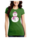 Cute Girl Snowman - Christmas Juniors Crew Dark T-Shirt by TooLoud-T-Shirts Juniors Tops-TooLoud-Kiwi-Green-Juniors Fitted X-Small-Davson Sales