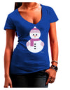 Cute Girl Snowman - Christmas Juniors V-Neck Dark T-Shirt by TooLoud-Womens V-Neck T-Shirts-TooLoud-Royal-Blue-Juniors Fitted Small-Davson Sales