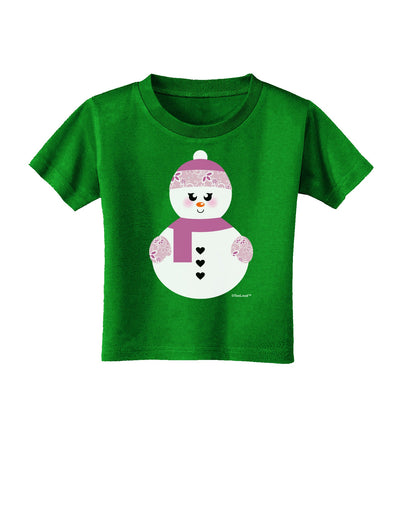 Cute Girl Snowman - Christmas Toddler T-Shirt Dark by TooLoud-Toddler T-Shirt-TooLoud-Royal-Blue-2T-Davson Sales