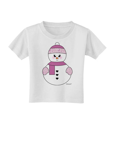 Cute Girl Snowman - Christmas Toddler T-Shirt by TooLoud-Toddler T-Shirt-TooLoud-White-2T-Davson Sales