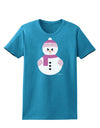 Cute Girl Snowman - Christmas Womens Dark T-Shirt by TooLoud-Womens T-Shirt-TooLoud-Turquoise-X-Small-Davson Sales