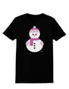 Cute Girl Snowman - Christmas Womens Dark T-Shirt by TooLoud-Womens T-Shirt-TooLoud-Black-X-Small-Davson Sales