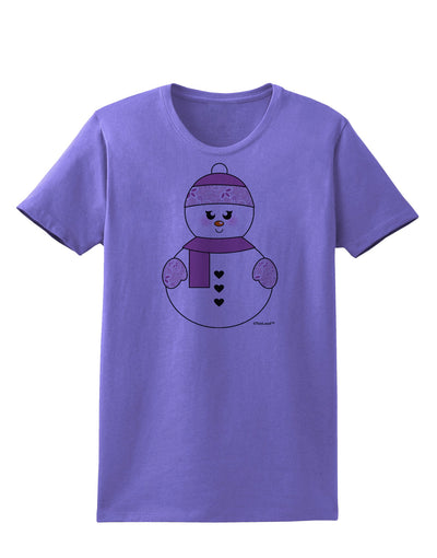 Cute Girl Snowman - Christmas Womens T-Shirt by TooLoud-Womens T-Shirt-TooLoud-Violet-X-Small-Davson Sales
