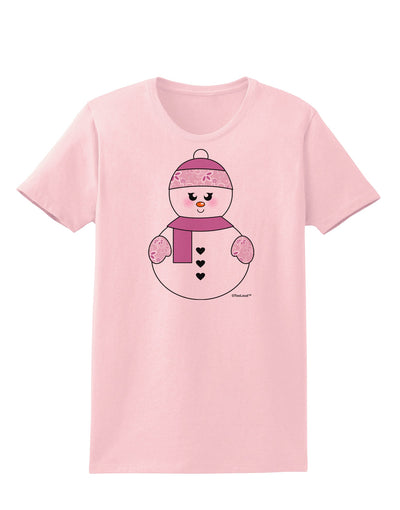 Cute Girl Snowman - Christmas Womens T-Shirt by TooLoud-Womens T-Shirt-TooLoud-PalePink-X-Small-Davson Sales
