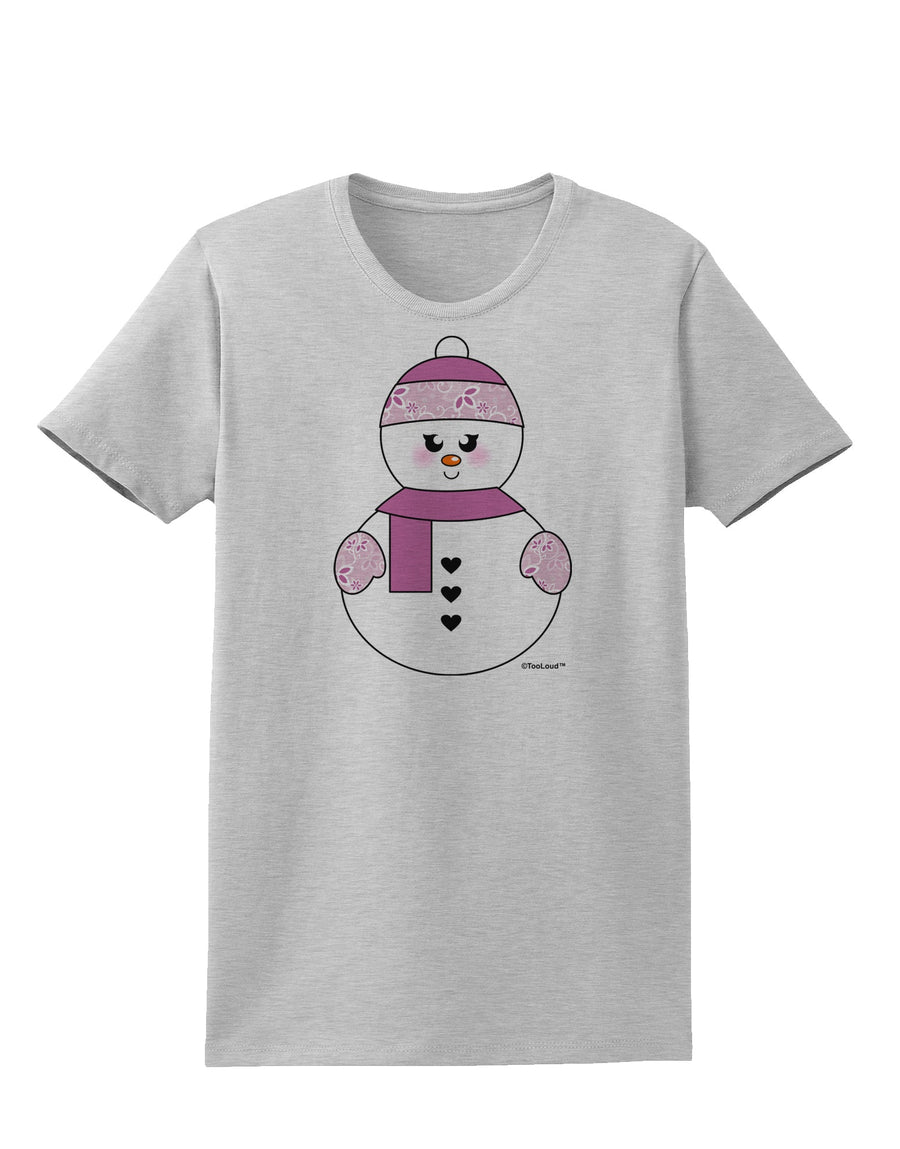 Cute Girl Snowman - Christmas Womens T-Shirt by TooLoud-Womens T-Shirt-TooLoud-White-X-Small-Davson Sales