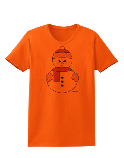 Cute Girl Snowman - Christmas Womens T-Shirt by TooLoud-Womens T-Shirt-TooLoud-Orange-X-Small-Davson Sales