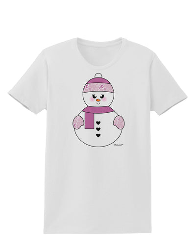 Cute Girl Snowman - Christmas Womens T-Shirt by TooLoud-Womens T-Shirt-TooLoud-White-X-Small-Davson Sales