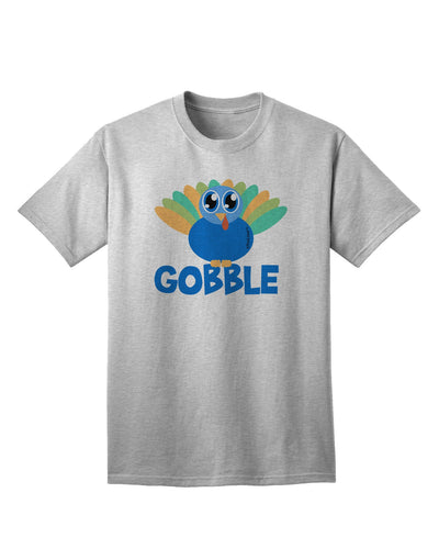 Cute Gobble Turkey Blue Adult T-Shirt-Mens T-Shirt-TooLoud-AshGray-Small-Davson Sales