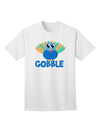 Cute Gobble Turkey Blue Adult T-Shirt-Mens T-Shirt-TooLoud-White-Small-Davson Sales