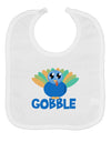 Cute Gobble Turkey Blue Baby Bib