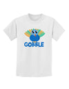 Cute Gobble Turkey Blue Childrens T-Shirt-Childrens T-Shirt-TooLoud-White-X-Small-Davson Sales