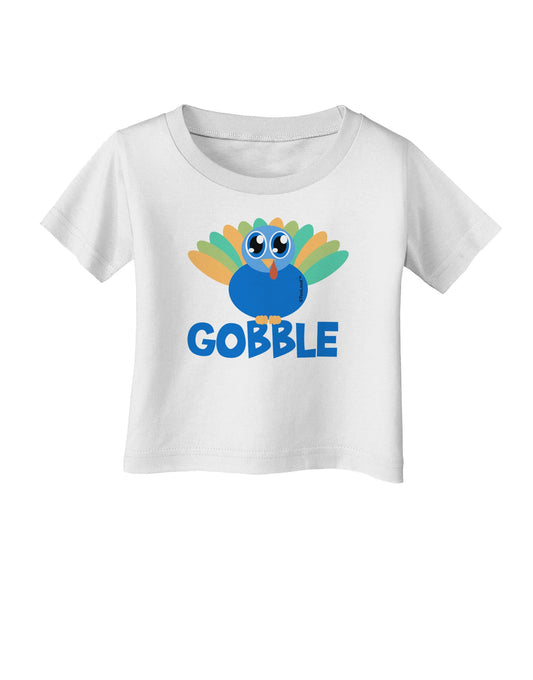 Cute Gobble Turkey Blue Infant T-Shirt-Infant T-Shirt-TooLoud-White-06-Months-Davson Sales