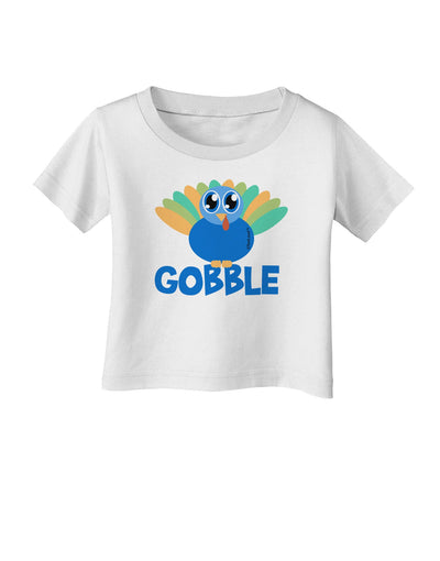 Cute Gobble Turkey Blue Infant T-Shirt-Infant T-Shirt-TooLoud-White-06-Months-Davson Sales