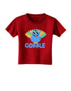 Cute Gobble Turkey Blue Toddler T-Shirt Dark-Toddler T-Shirt-TooLoud-Red-2T-Davson Sales