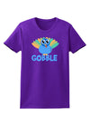 Cute Gobble Turkey Blue Womens Dark T-Shirt-TooLoud-Purple-X-Small-Davson Sales