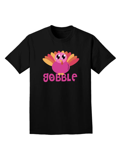 Cute Gobble Turkey Pink Adult Dark T-Shirt-Mens T-Shirt-TooLoud-Black-Small-Davson Sales