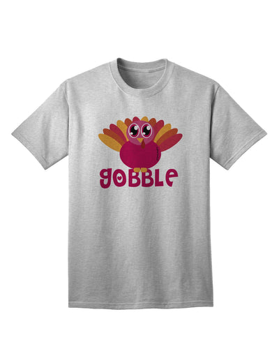 Cute Gobble Turkey Pink Adult T-Shirt-Mens T-Shirt-TooLoud-AshGray-Small-Davson Sales