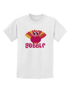 Cute Gobble Turkey Pink Childrens T-Shirt-Childrens T-Shirt-TooLoud-White-X-Small-Davson Sales