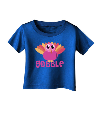 Cute Gobble Turkey Pink Infant T-Shirt Dark-Infant T-Shirt-TooLoud-Royal-Blue-06-Months-Davson Sales