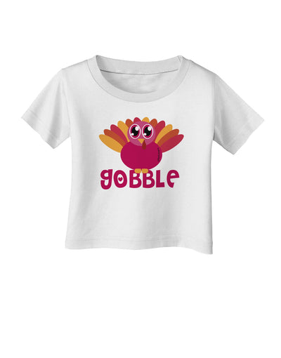 Cute Gobble Turkey Pink Infant T-Shirt-Infant T-Shirt-TooLoud-White-06-Months-Davson Sales