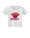 Cute Gobble Turkey Pink Toddler T-Shirt-Toddler T-Shirt-TooLoud-White-2T-Davson Sales