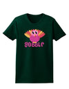 Cute Gobble Turkey Pink Womens Dark T-Shirt-TooLoud-Forest-Green-Small-Davson Sales