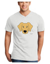 Cute Golden Retriever Dog Adult V-Neck T-shirt by TooLoud-Mens V-Neck T-Shirt-TooLoud-White-Small-Davson Sales