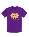 Cute Golden Retriever Dog Childrens Dark T-Shirt by TooLoud-Childrens T-Shirt-TooLoud-Purple-X-Small-Davson Sales