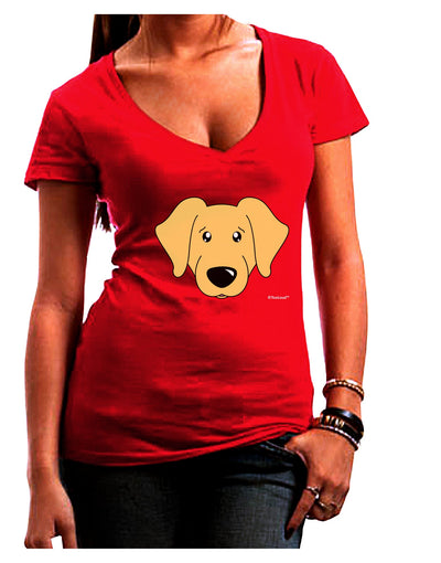 Cute Golden Retriever Dog Juniors V-Neck Dark T-Shirt by TooLoud-Womens V-Neck T-Shirts-TooLoud-Red-Juniors Fitted Small-Davson Sales