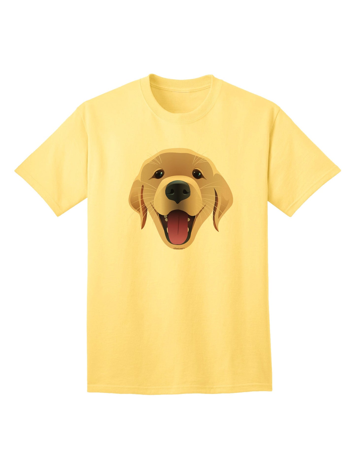 Cute Golden Retriever Puppy Face Adult T-Shirt-Mens T-Shirt-TooLoud-Yellow-Small-Davson Sales