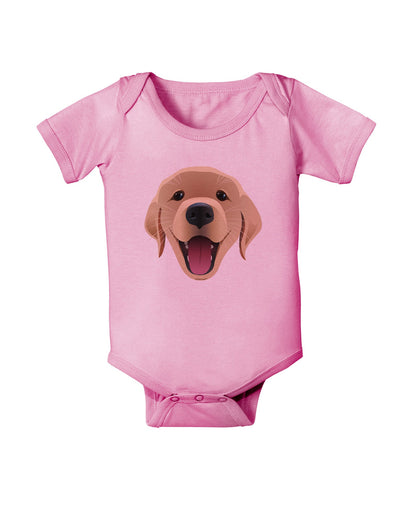 Cute Golden Retriever Puppy Face Baby Romper Bodysuit-Baby Romper-TooLoud-Pink-06-Months-Davson Sales