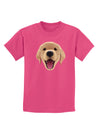 Cute Golden Retriever Puppy Face Childrens Dark T-Shirt-Childrens T-Shirt-TooLoud-Sangria-X-Small-Davson Sales