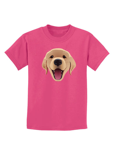 Cute Golden Retriever Puppy Face Childrens Dark T-Shirt-Childrens T-Shirt-TooLoud-Sangria-X-Small-Davson Sales