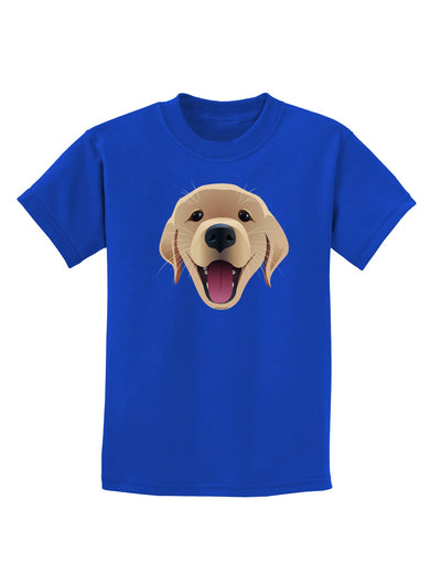 Cute Golden Retriever Puppy Face Childrens Dark T-Shirt-Childrens T-Shirt-TooLoud-Royal-Blue-X-Small-Davson Sales