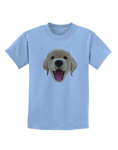 Cute Golden Retriever Puppy Face Childrens T-Shirt-Childrens T-Shirt-TooLoud-Light-Blue-X-Small-Davson Sales